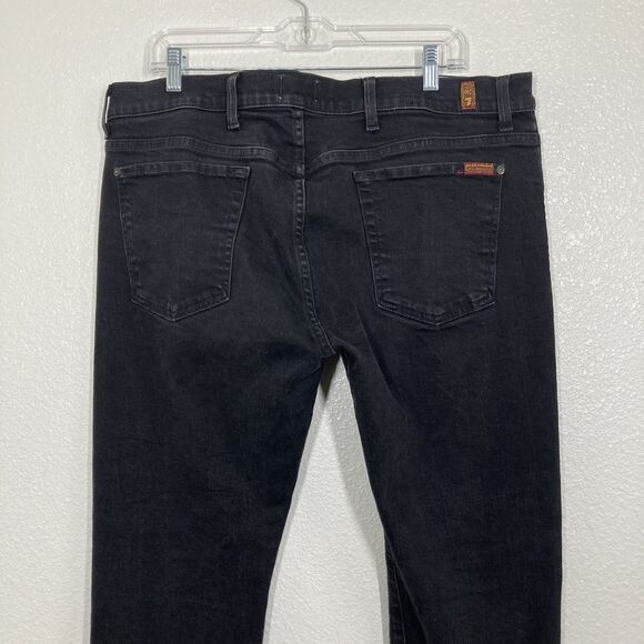 7 For All Mankind Adrien Jeans Mens 36 Black Slim Fit Premium Italian Denim Pant